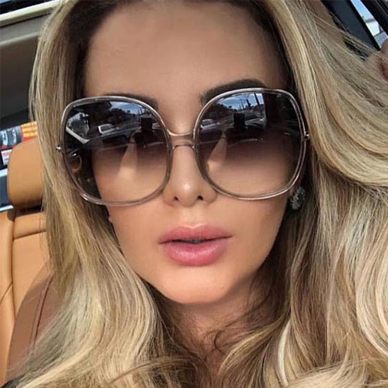 Luxury Round 2020 Sunglasses Woman Oversized Female Glasses Gradient Fashion Tanias Online 