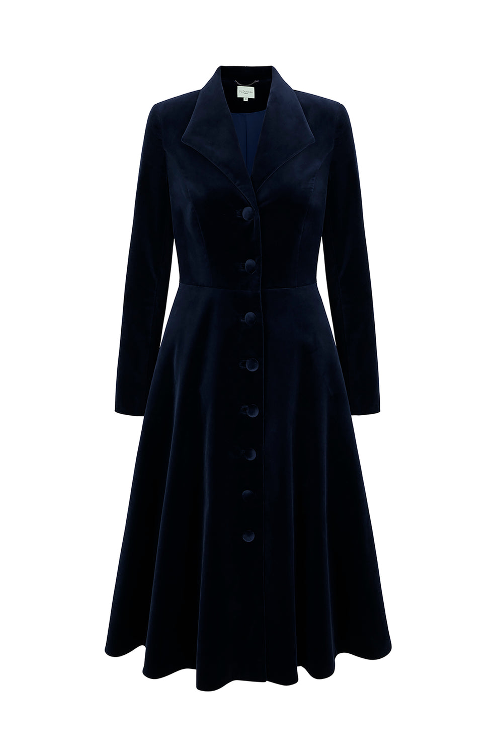 Navy Velvet Hunter Coat Dress | Luxury Occasion Coats | Suzannah London