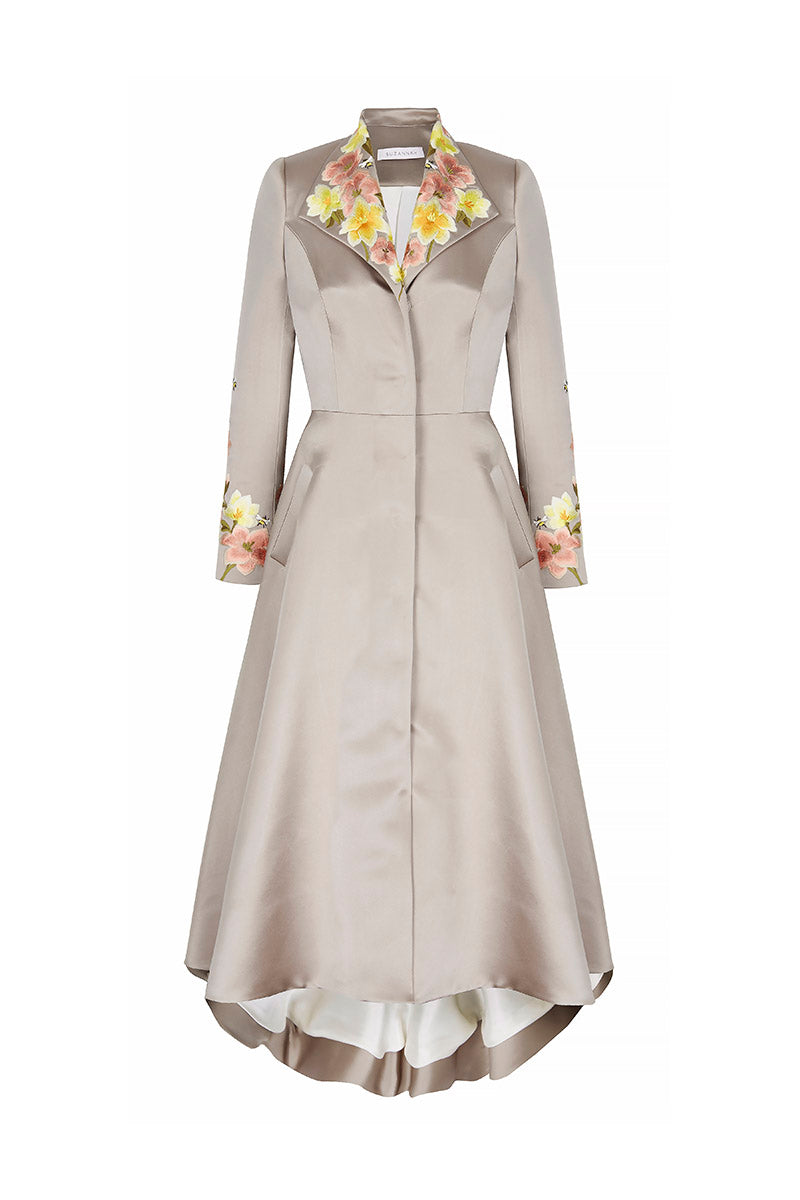 satin coat dress