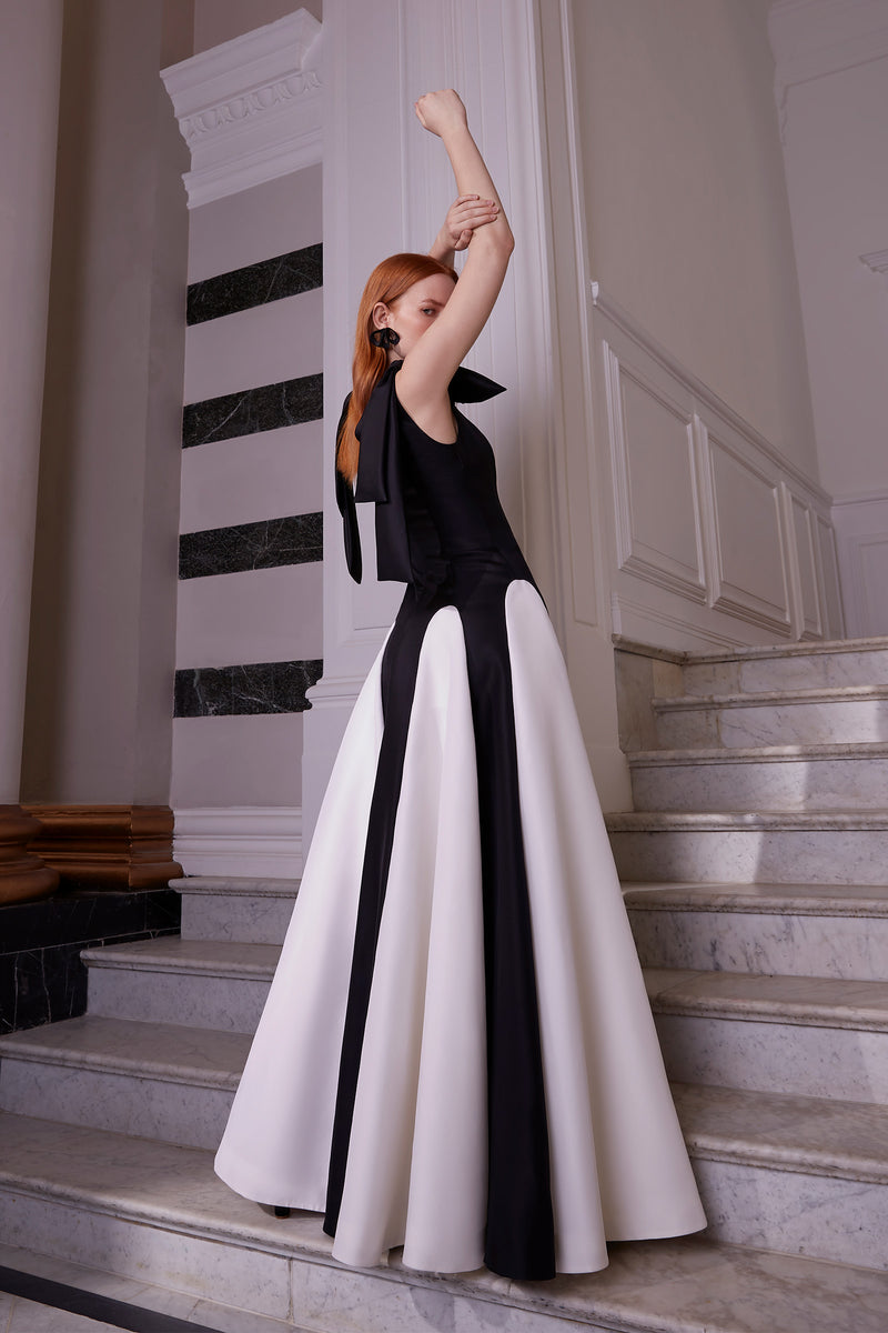 Evangeline Black Velvet Jersey Gown