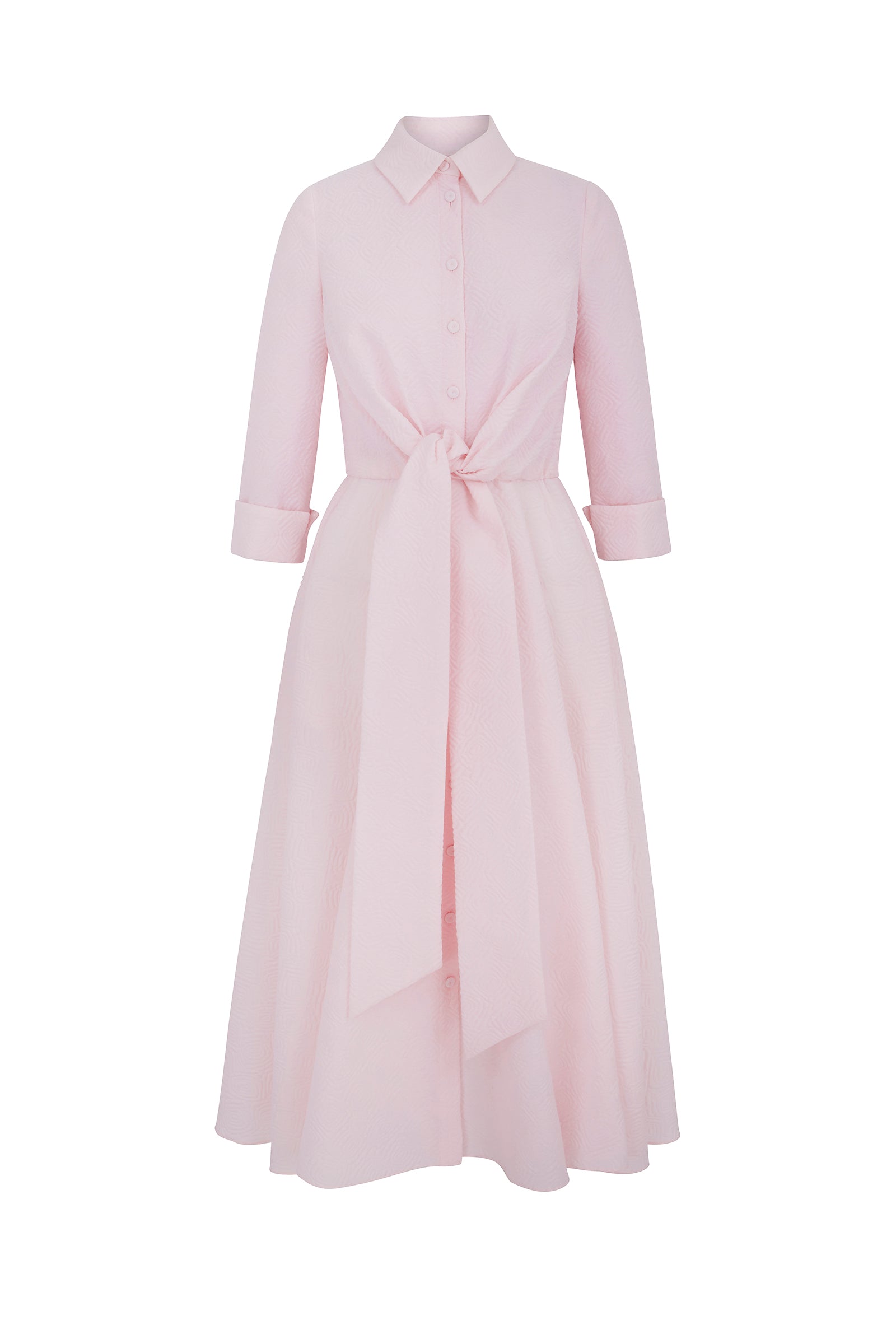 Rimini Rose Cloque Shirt Dress | Suzannah London | Luxury Cloque Shirt ...