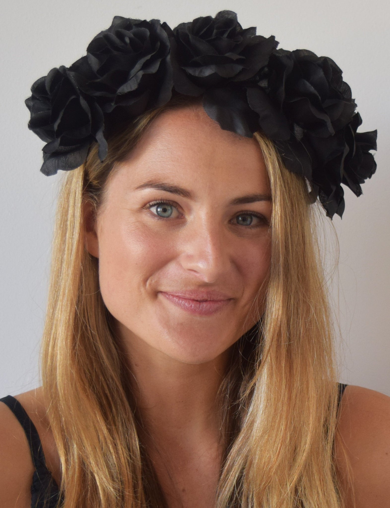 black flower headband