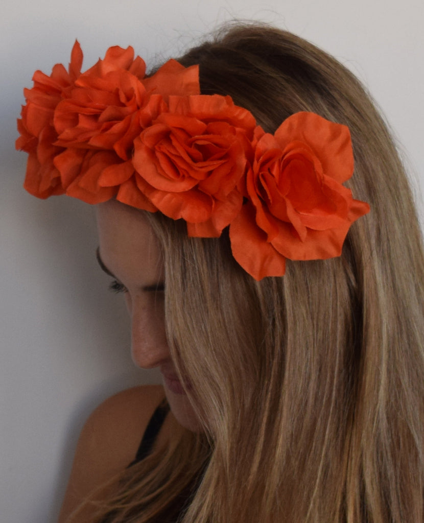 orange flower headband