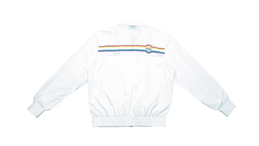 Vintage Reebok - White Windbreaker 1990s Medium – Vintage Club Clothing