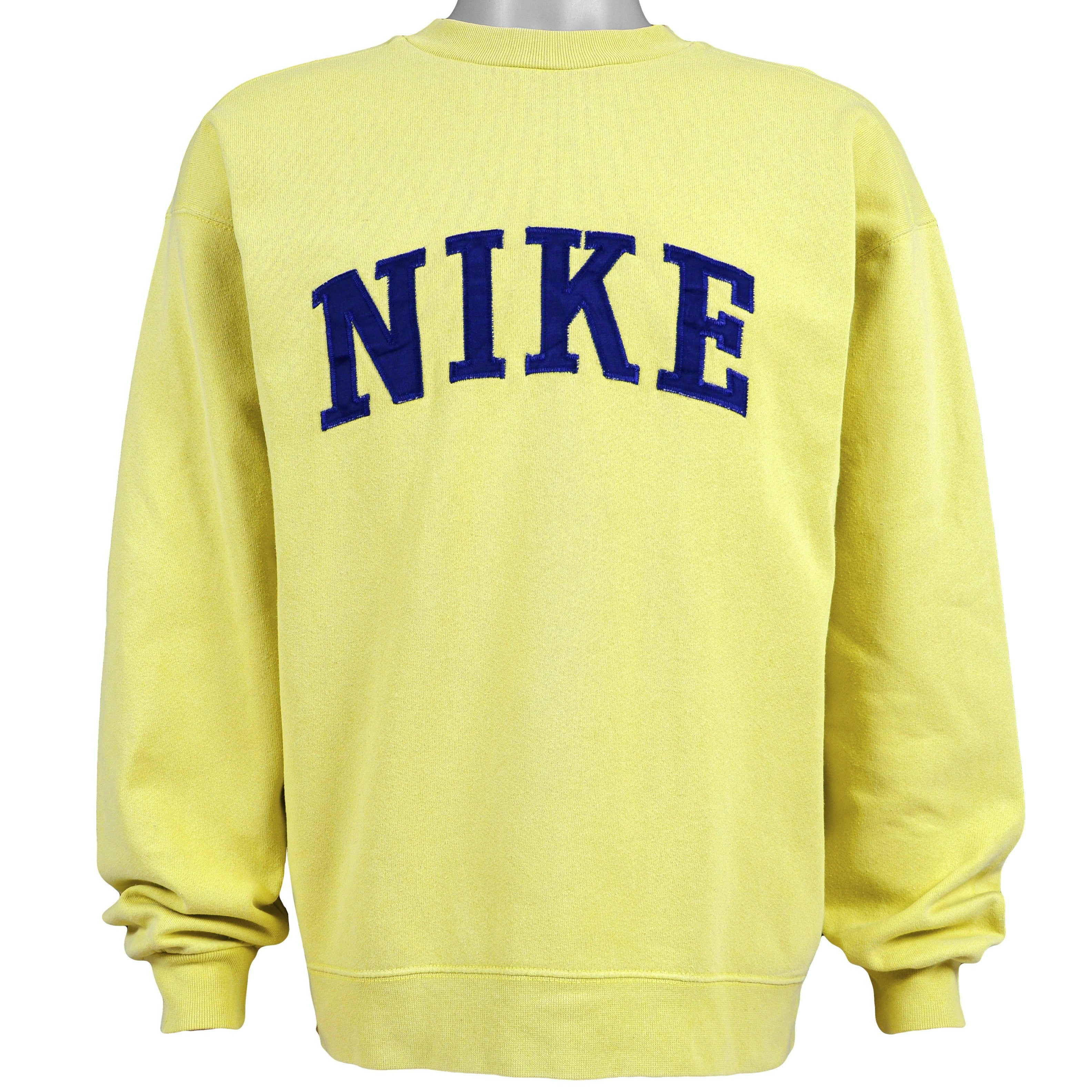 vintage yellow nike crewneck sweatshirt