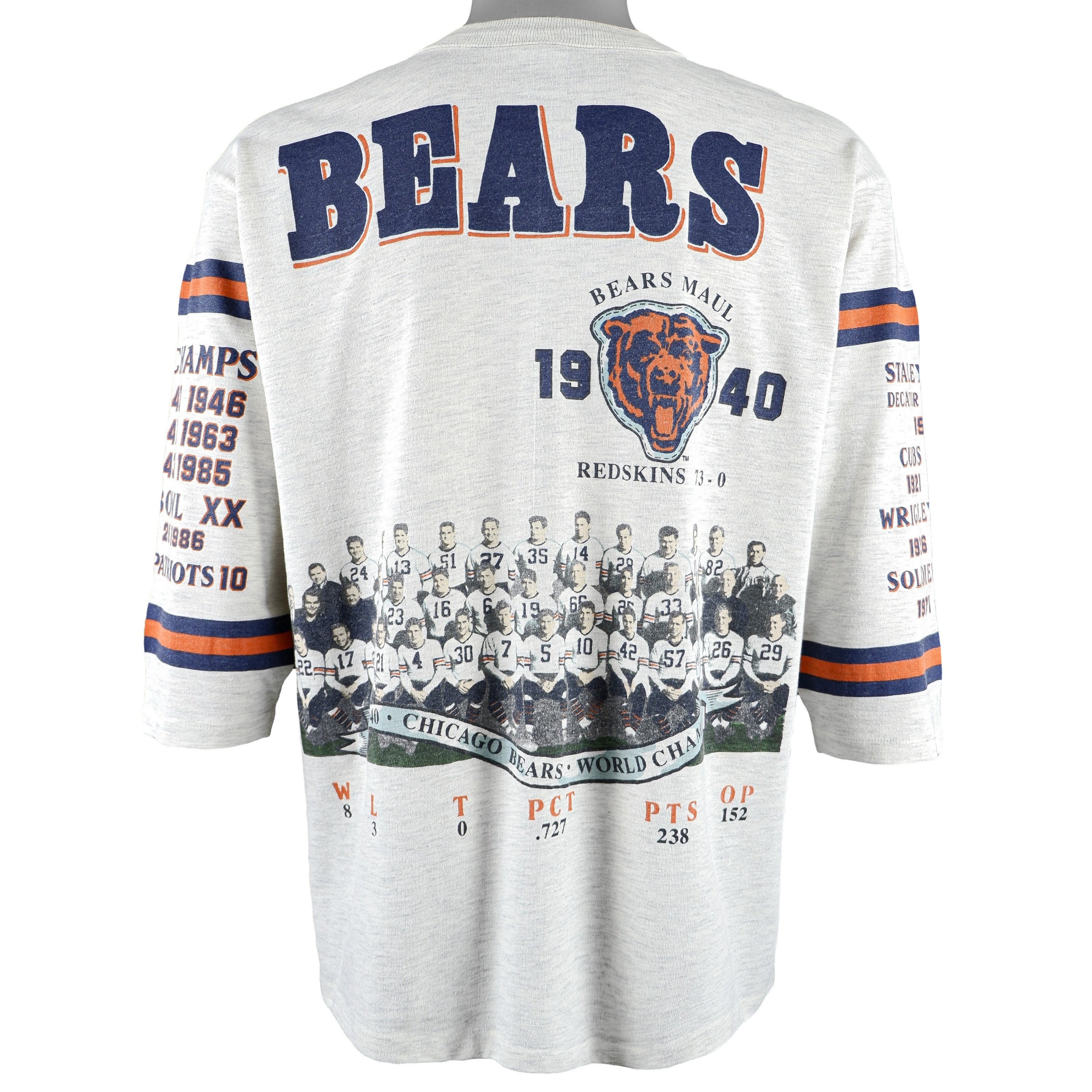 Vintage NFL (Long Gone) - 'Chicago Bears, 1940 World Champions' Spell-Out  Football Jersey 1990's Large – Vintage Club Clothing