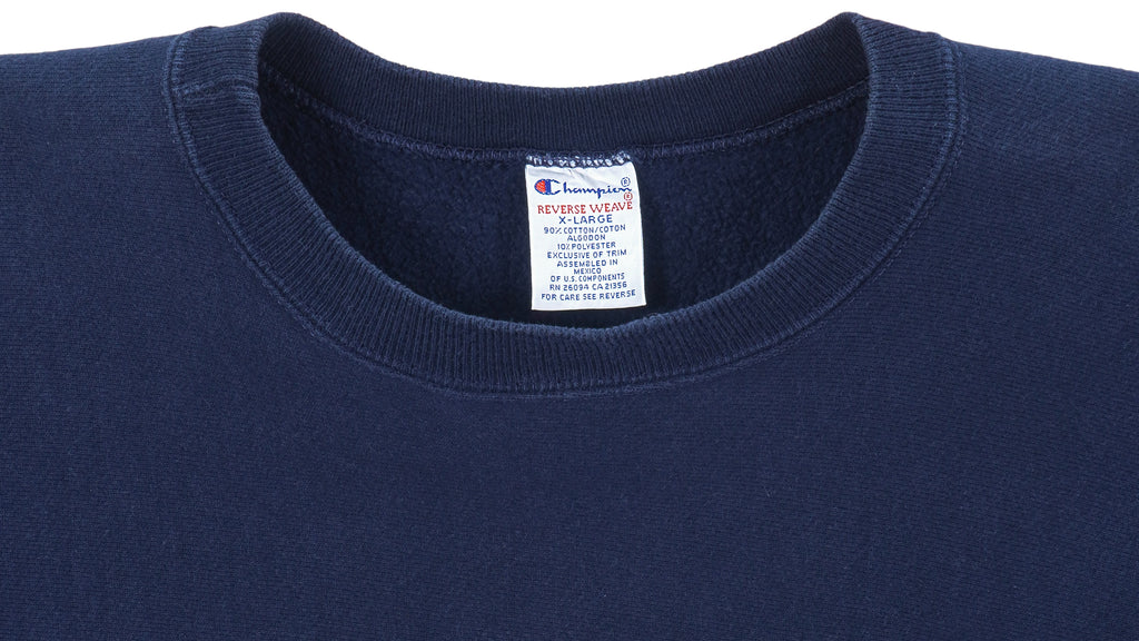 Vintage Champion - Blue Crew Neck Reverse Weave Sweatshirt 1990s X