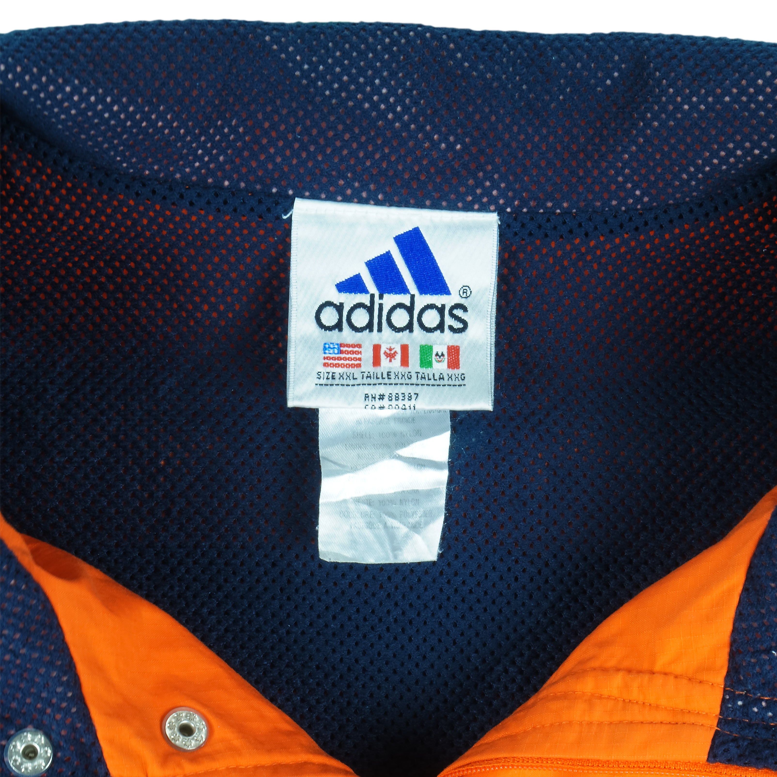 adidas blue and orange windbreaker