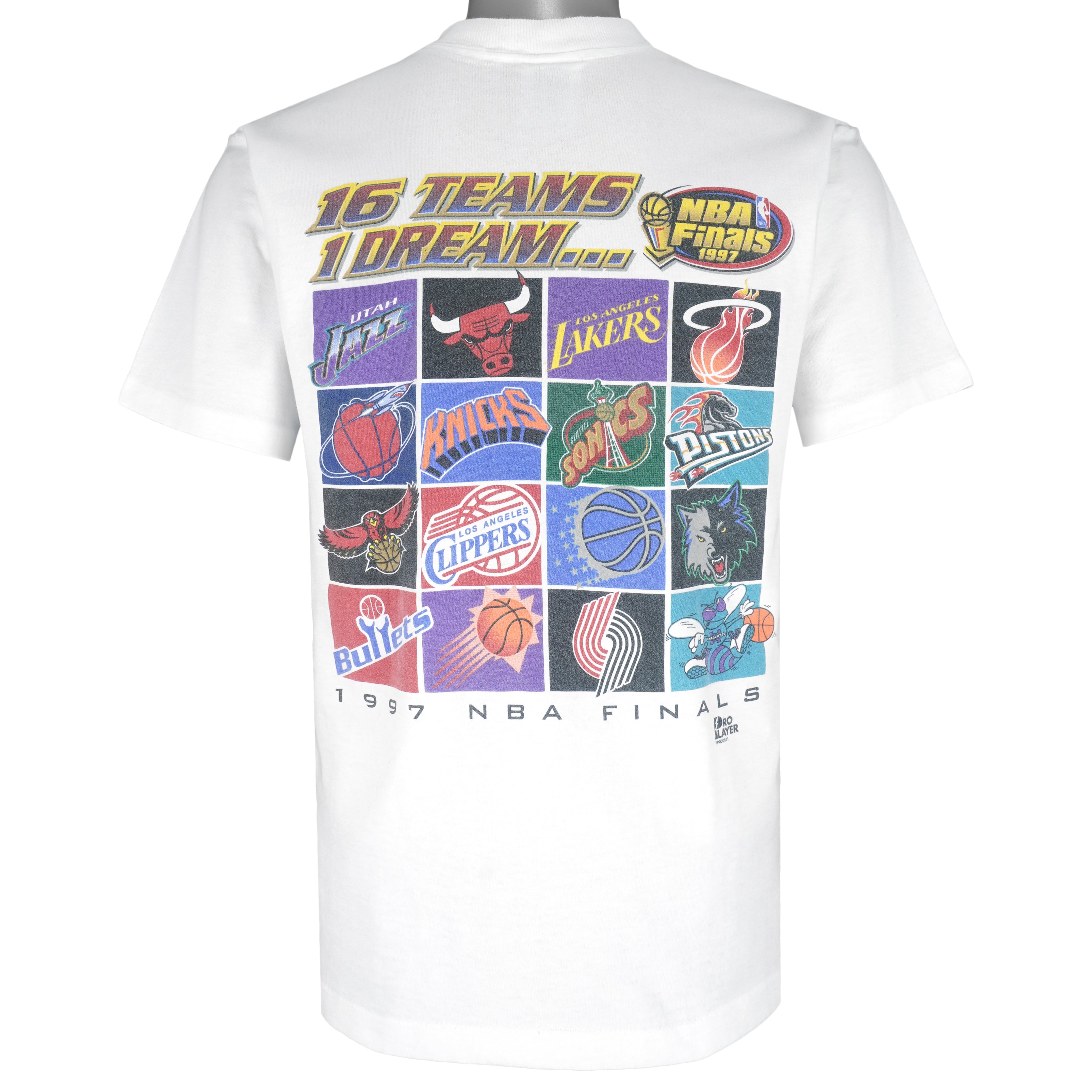 Vintage NBA (Pro Player) - 16 Teams 1 Dream Logo Finals T-Shirt
