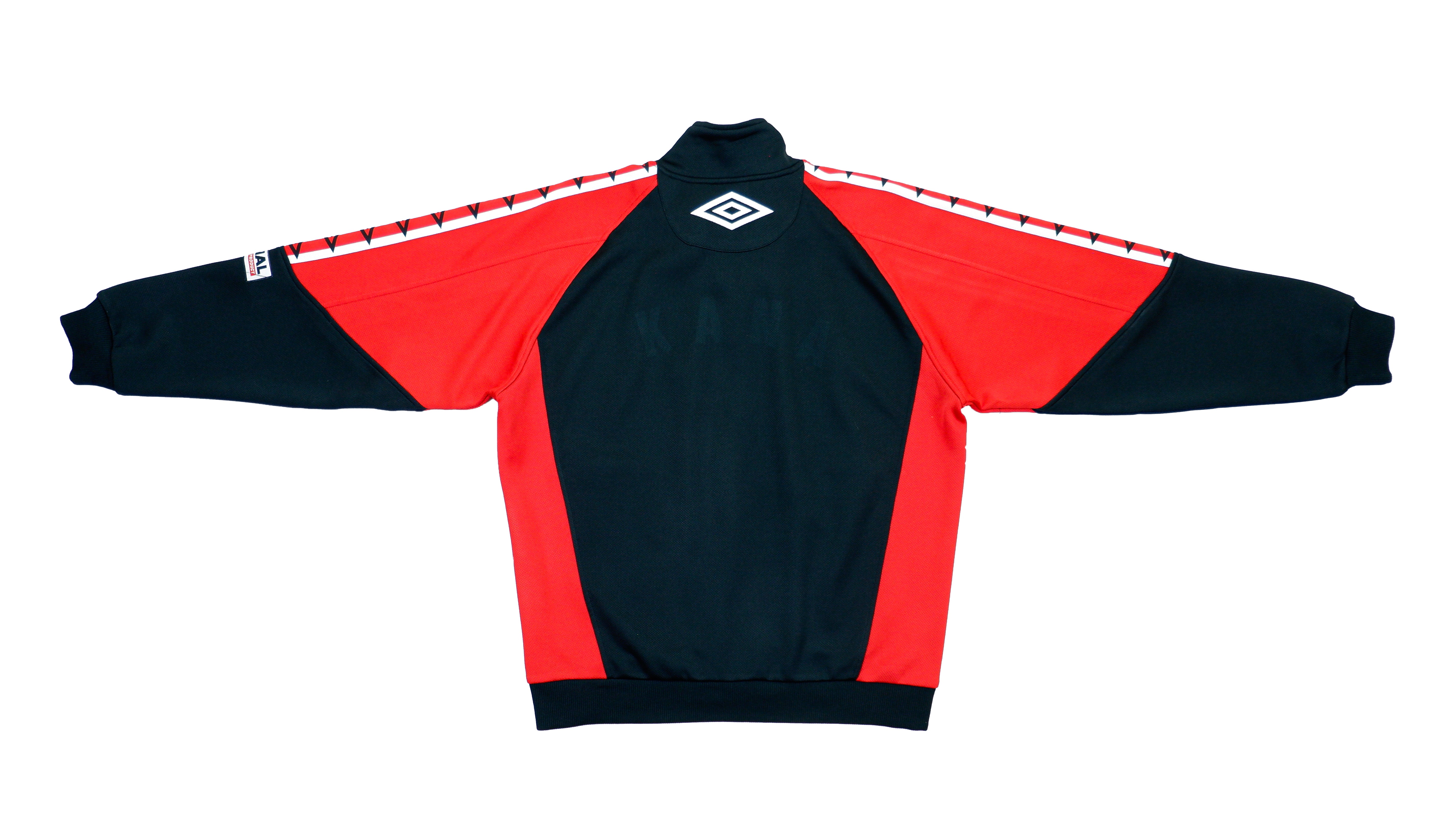 Vintage Umbro - Black & Red Taped Logo Track Jacket 1990s Medium