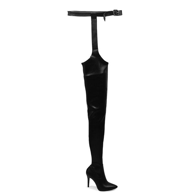 thigh high boots that connect to belt