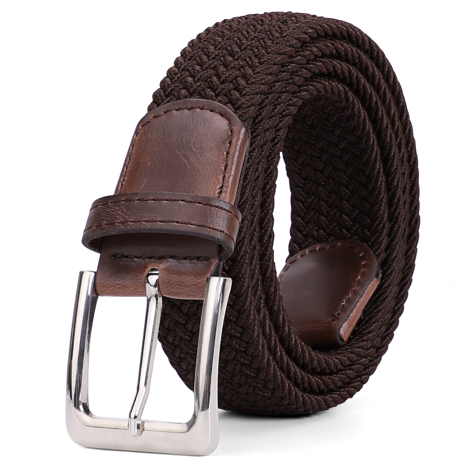 Braided Elastic Belt for Men Women Junior-Woven Canvas Stretch Belts b ...