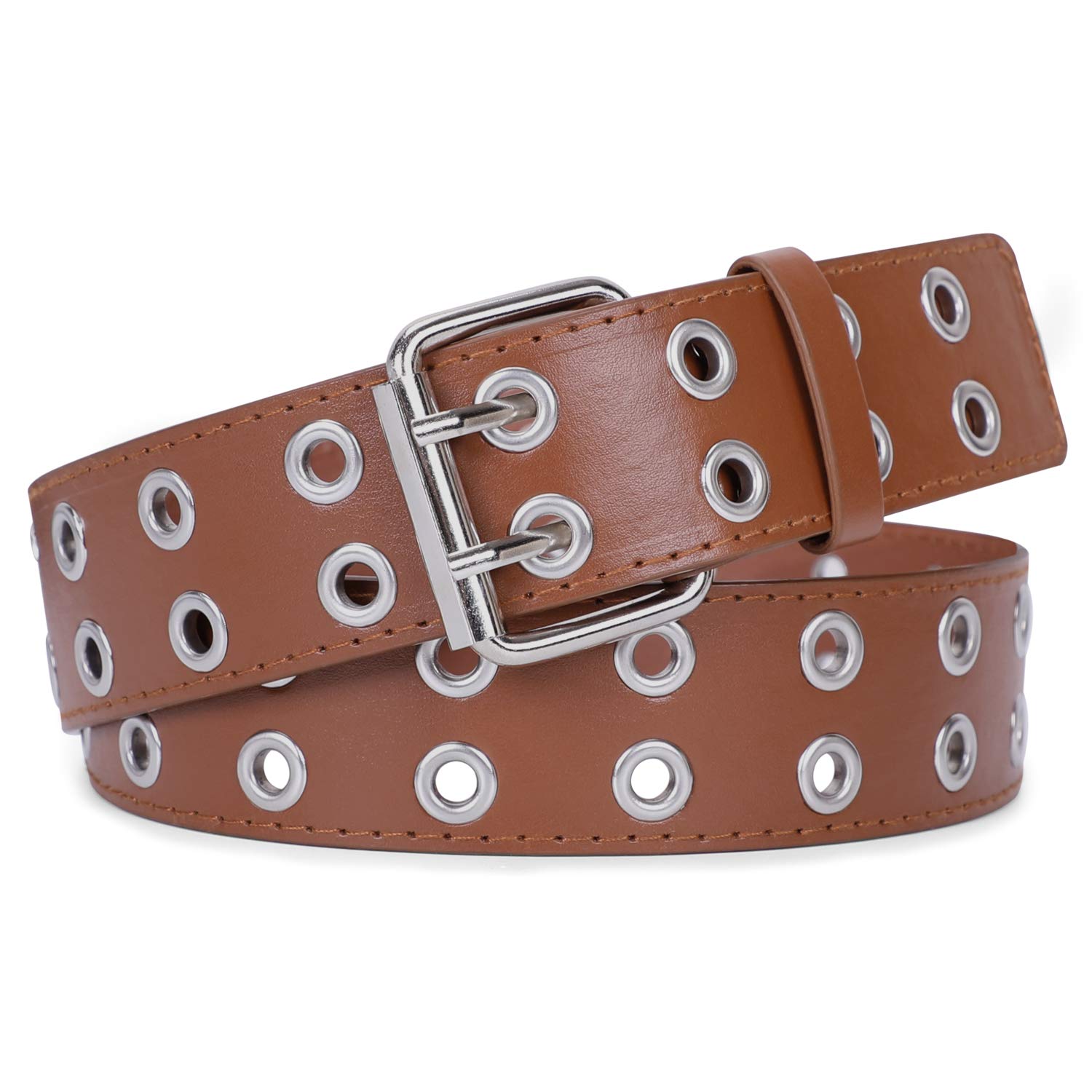 PU leather belt for men&women-Double grommet jeans belt-Jasgood ...
