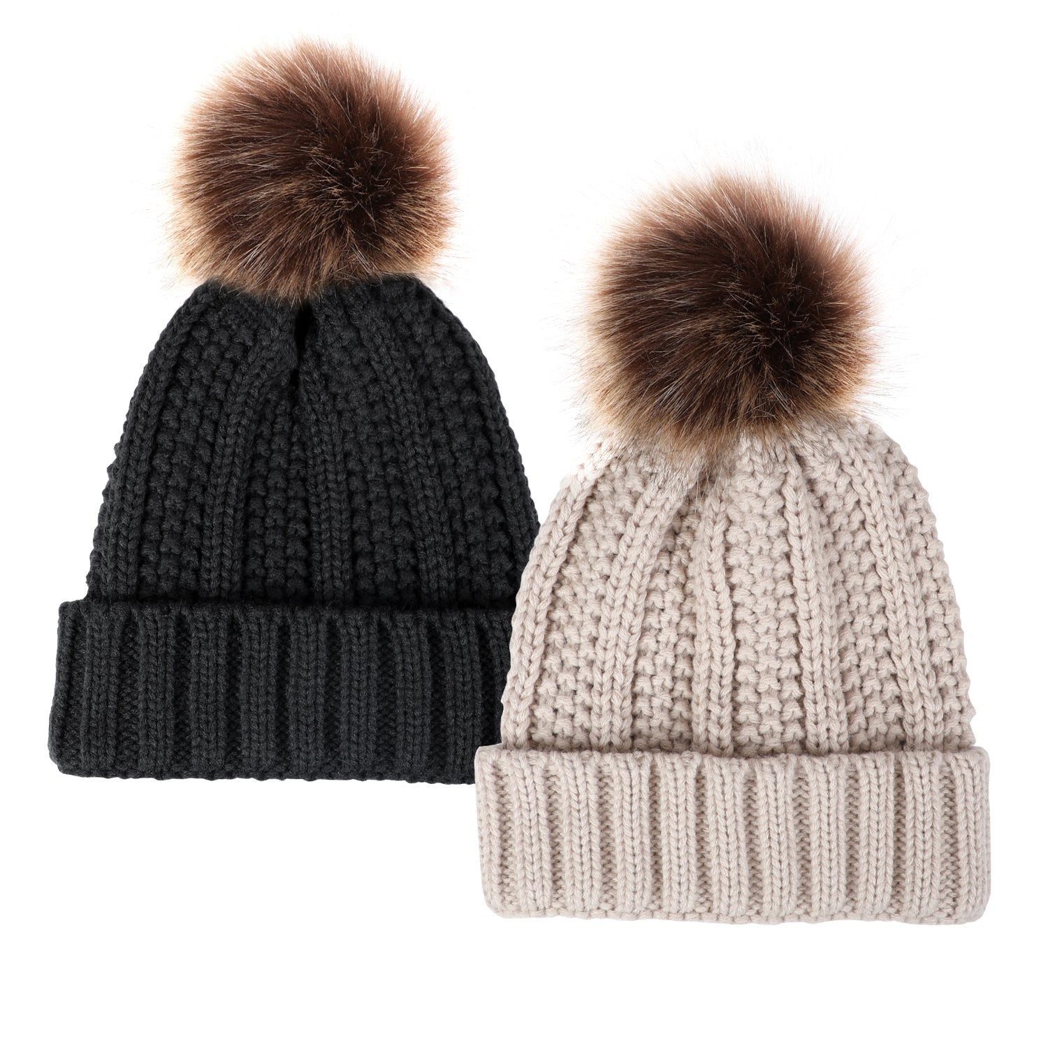 SUOSDEY Womens Trendy Winter Knit Beanie Hat Warm and Soft Skull Ski C ...