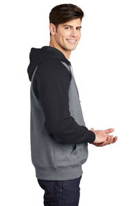 Raglan Colorblock Pullover Hooded Sweatshirt / Black / VB FUTSAL