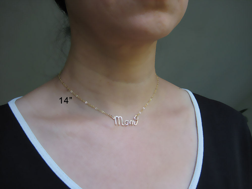 mom word necklace