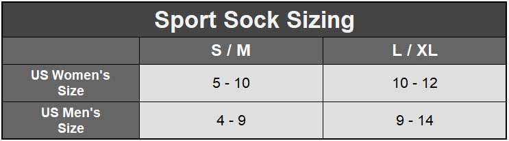 Nootkas Alpaca Sport Sock Size Chart