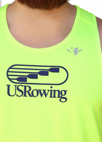 USRowing Hi-Viz JL Racing Rowing Tank Top Performance Wear Mens