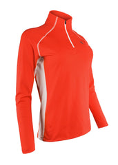 Women's Thermo-light Performance Quarter Zip Coral/White