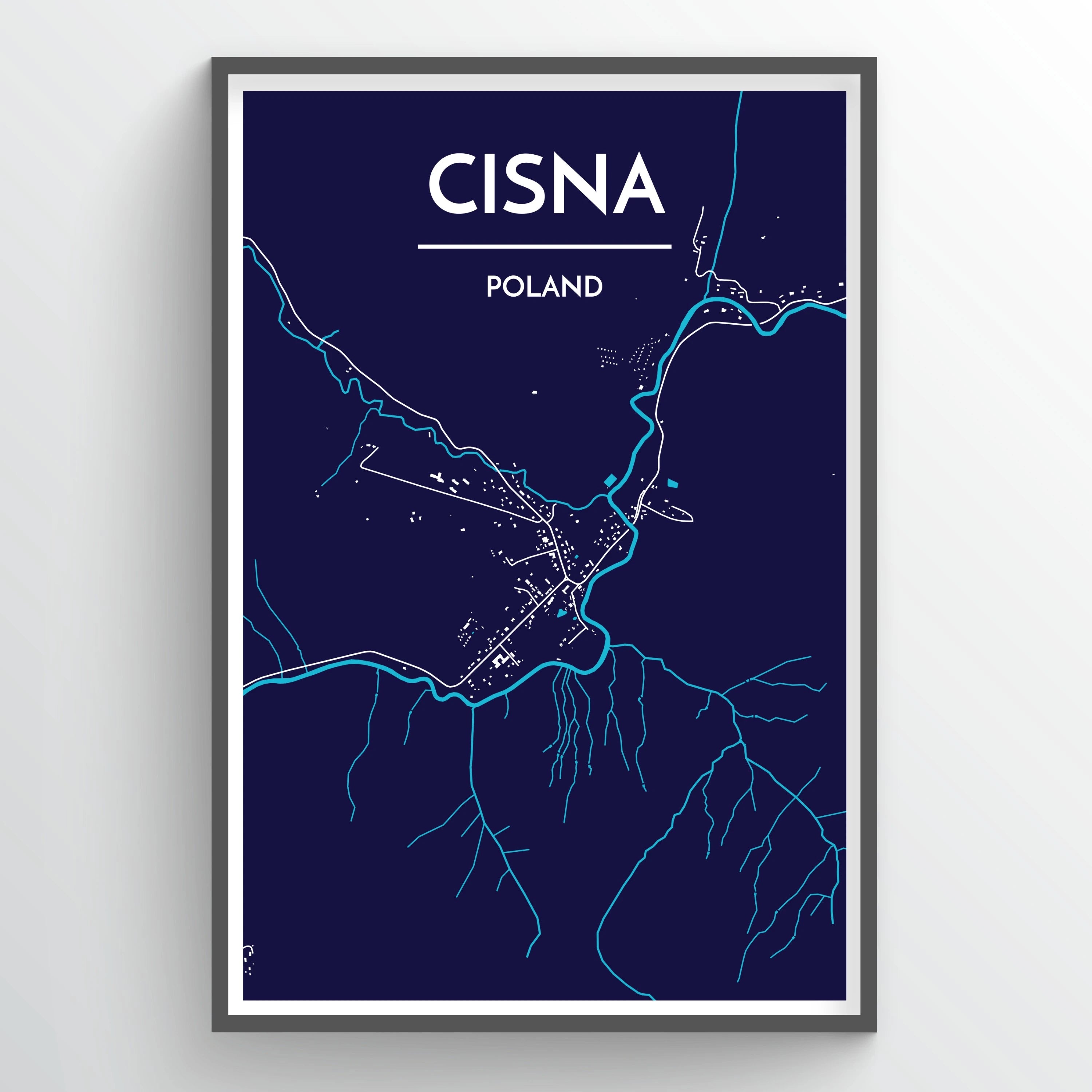  Cisna City Map Print