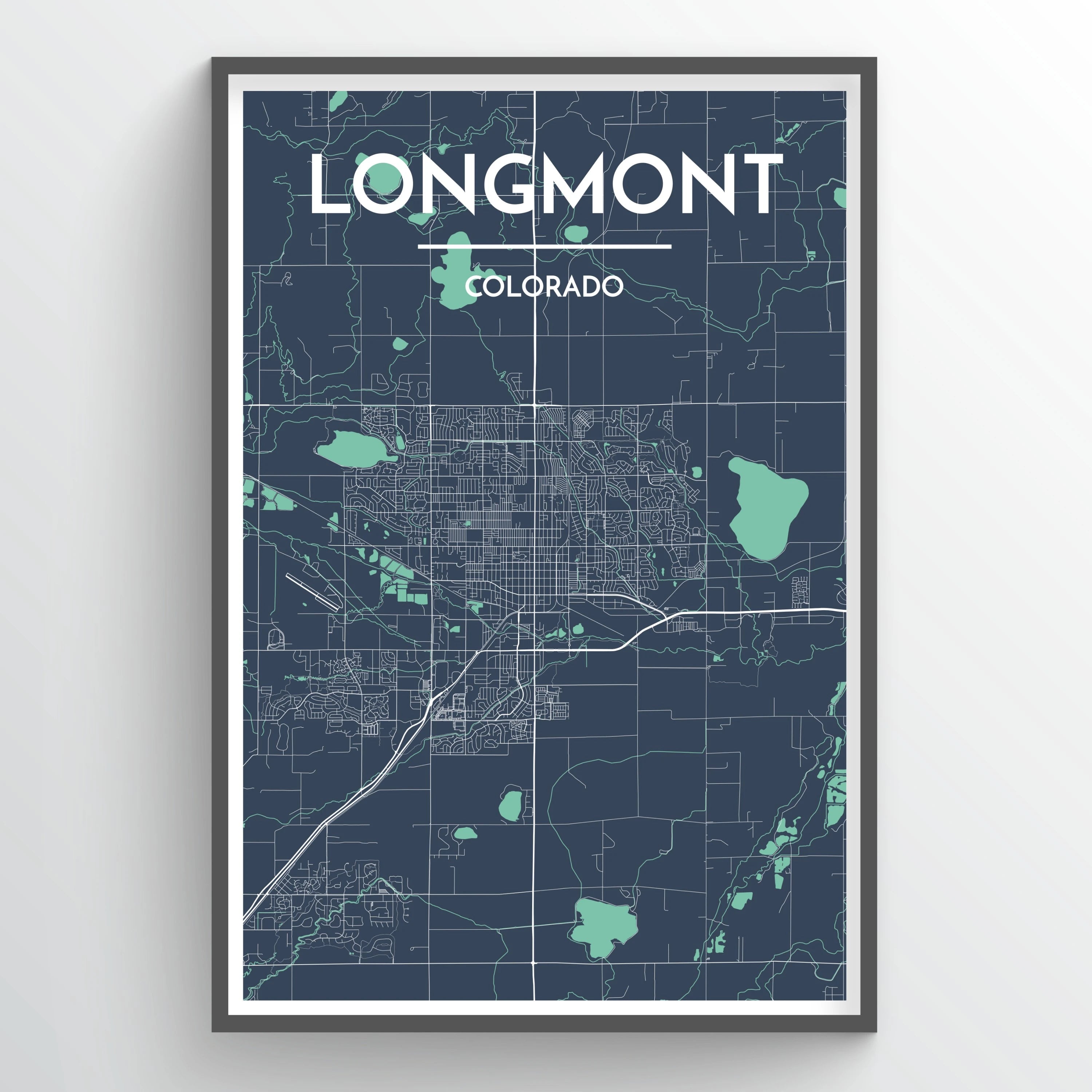  Longmont City Map Print