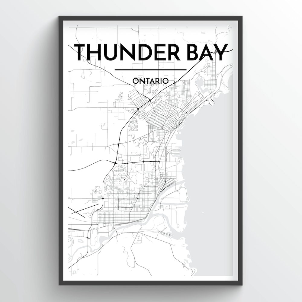 Map Of Thunder Bay Thunder Bay City Map City Map Art Prints - High Quality Custom Made Art -  Point Two Design