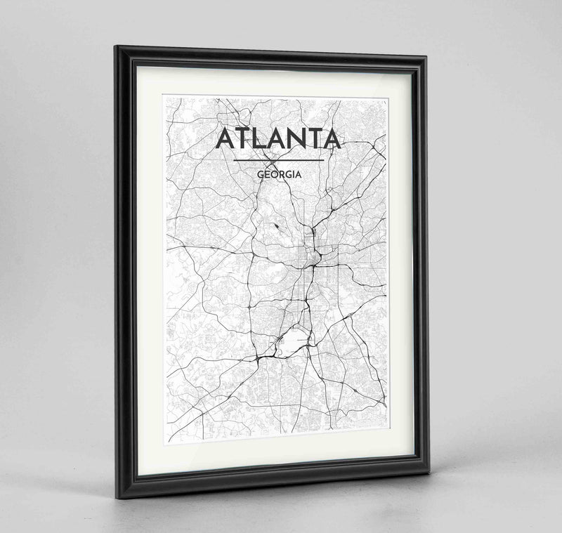 Framed Atlanta City Map Art Prints High Quality Custom Made Framed Art Point Two Design 6662