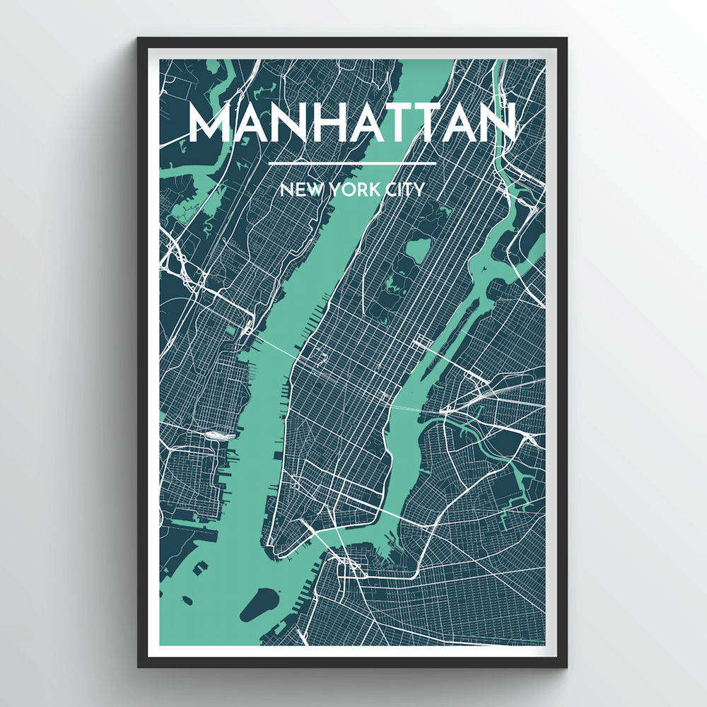 Manhattan Map Art Print Point Two Design Reviews On Judgeme