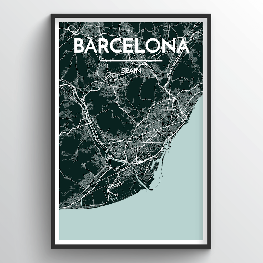 Barcelona City Map Art Prints High Quality Custom Made Art Point Two Design