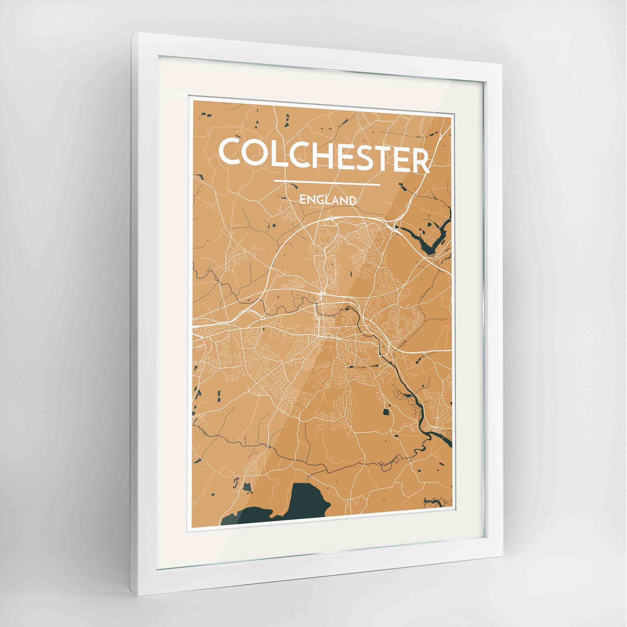 Framed Colchester City Map Art Prints High Quality Custom Made Framed Art Point Two Design