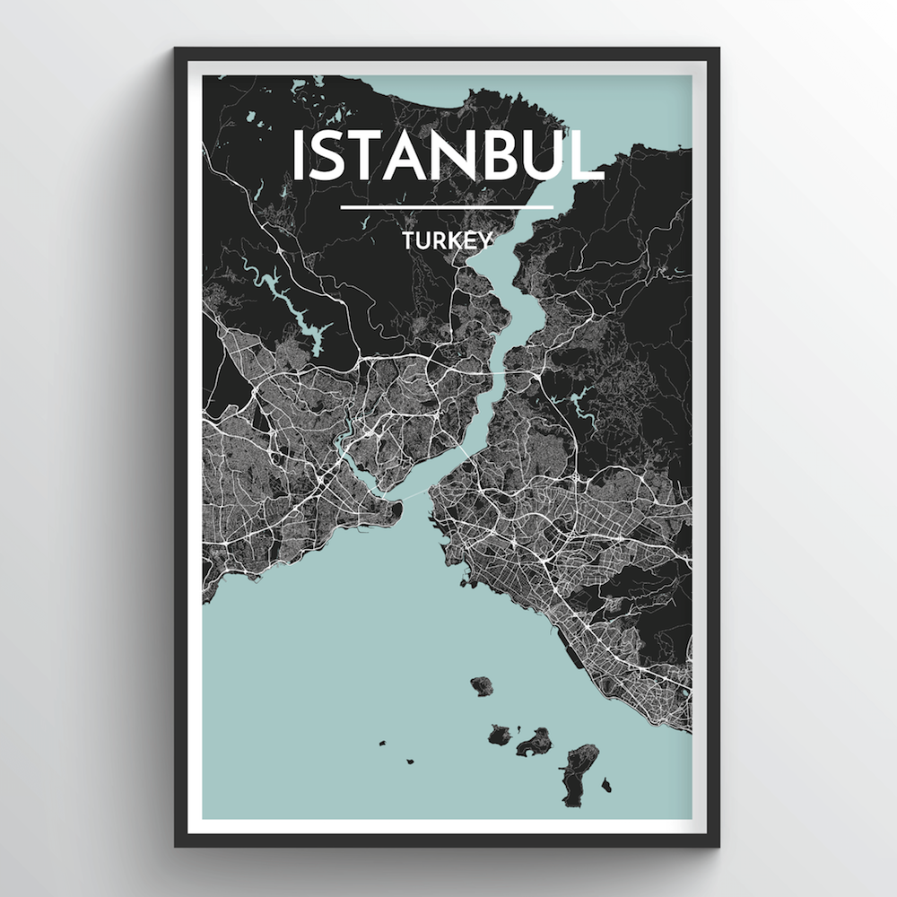 Istanbul City Map Art Prints High Quality Custom Made Art Point Two Design