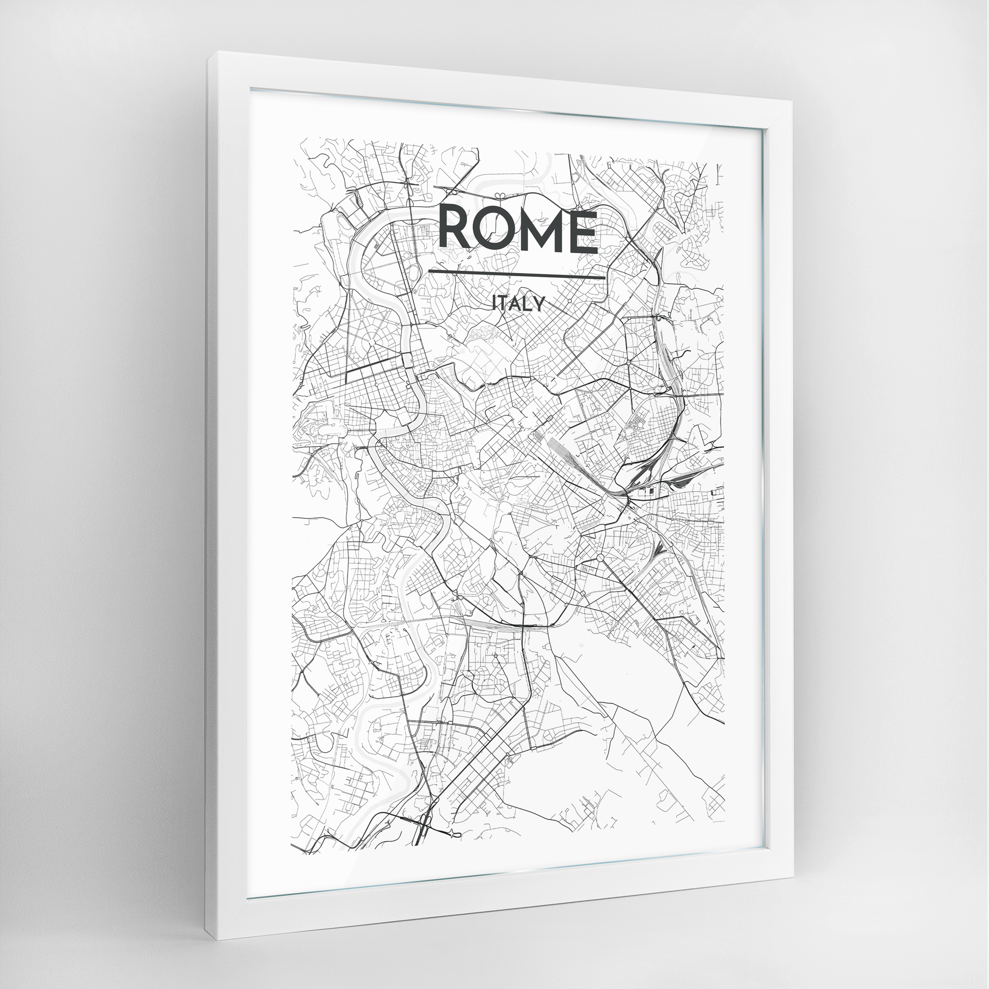 Rome City Map City Map Framed Art Solid Wood Framed Built In Canada Point Two Design