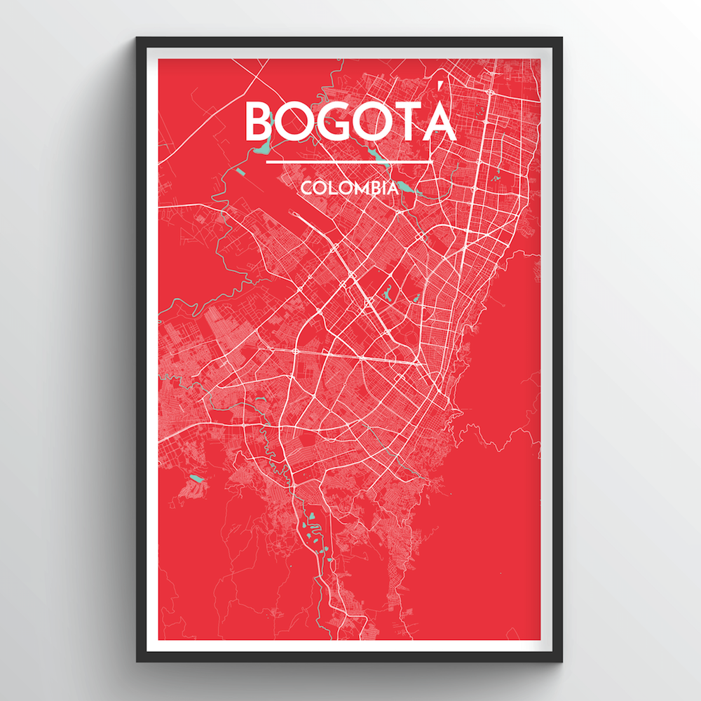 Bogota City Map Art Prints High Quality Custom Made Art Point Two Design