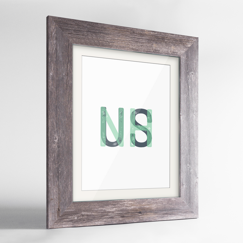 Framed “Initials” New Hampshire state word art prints Starting at 39