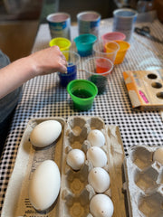 Egg dying for Easter