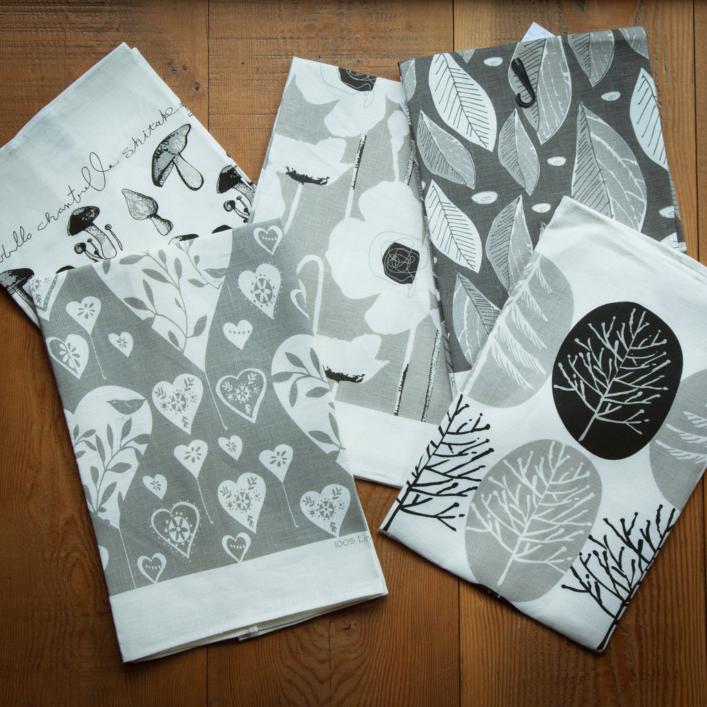 Raingoose Hand-printed Linen Tea Towels