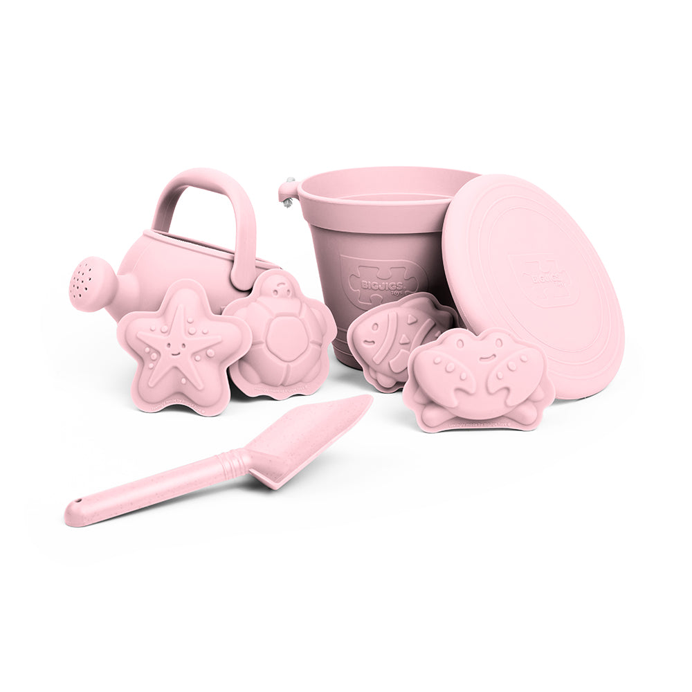 Bigjigs Toys Blush Pink Silicone Beach Toys Bundle (5 Pieces)