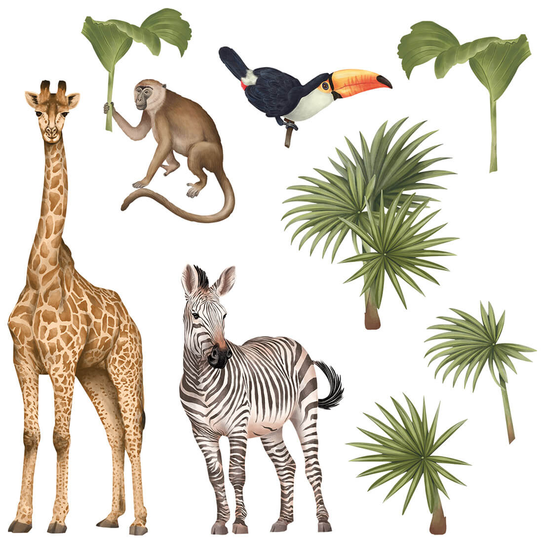 pastelowe love Wall Sticker | Safari Animals II