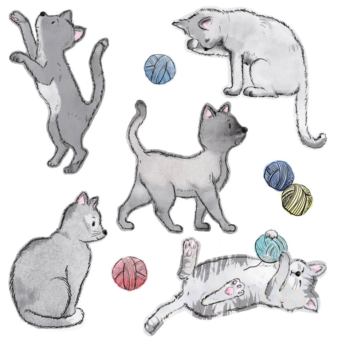 pastelowe love Wall Stickers | Cats