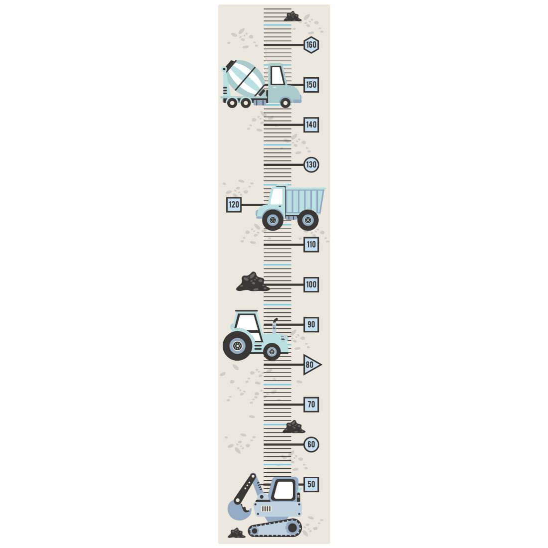 pastelowe love Height Measure | Blue Construction Vehicles