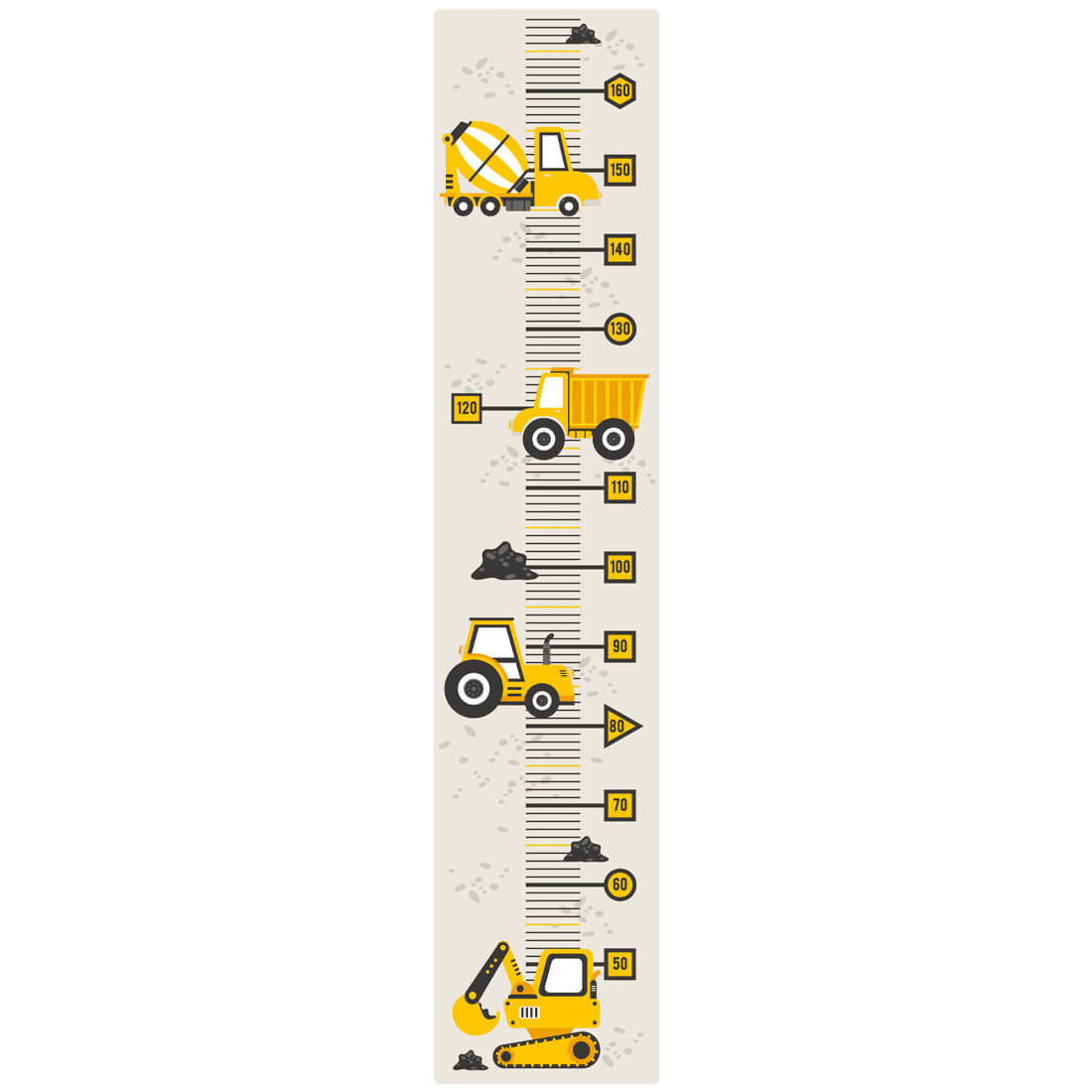 pastelowe love Height Measure | Yellow Construction Vehicles