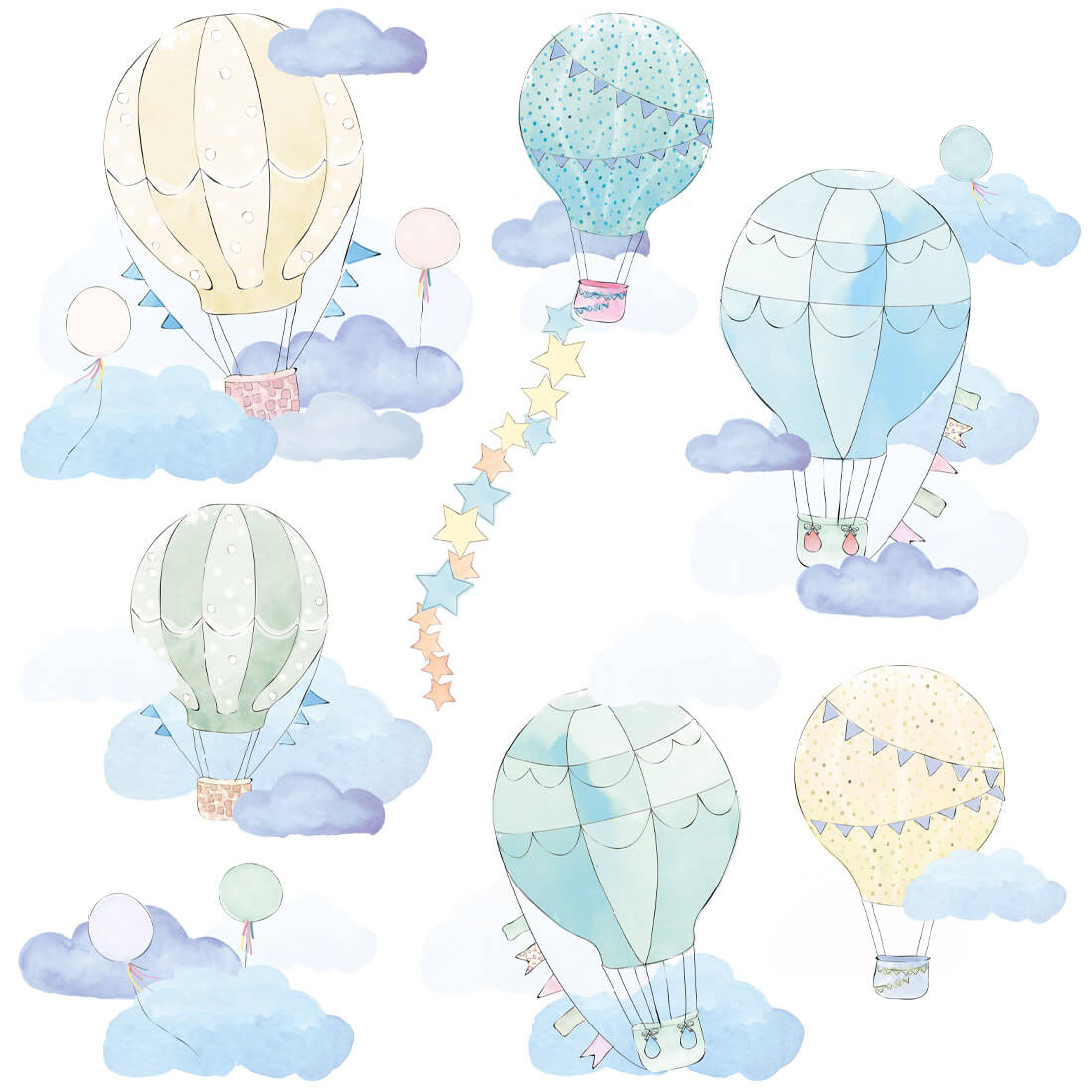 pastelowe love Wall Stickers | Mint Balloons