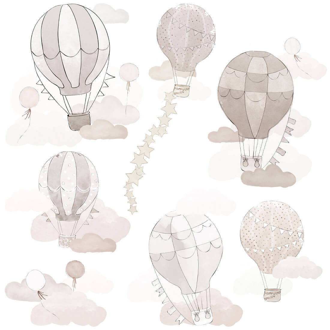 pastelowe love Wall Stickers | Beige Balloons