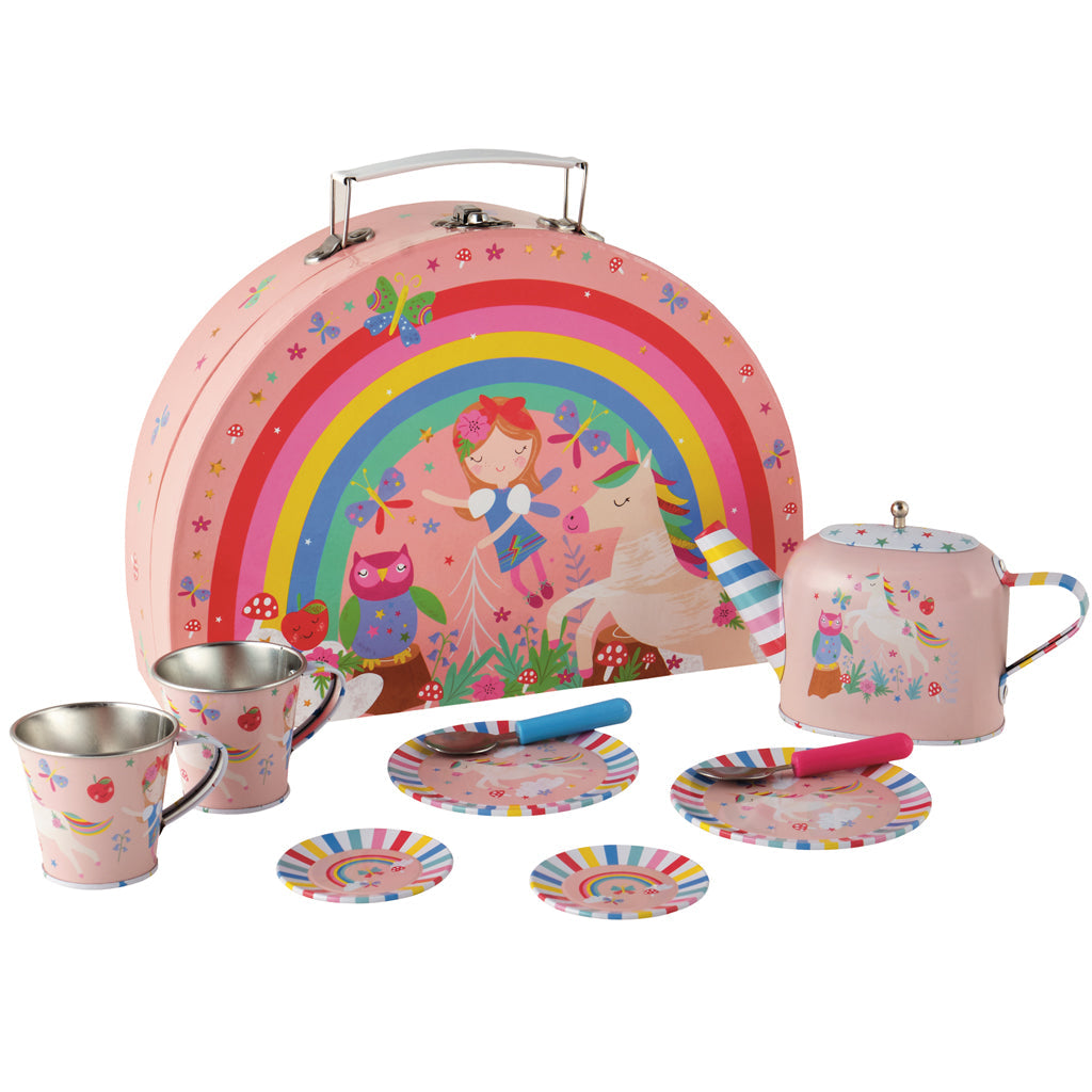 Floss & Rock Tin Tea Set 10 Piece - Rainbow Fairy