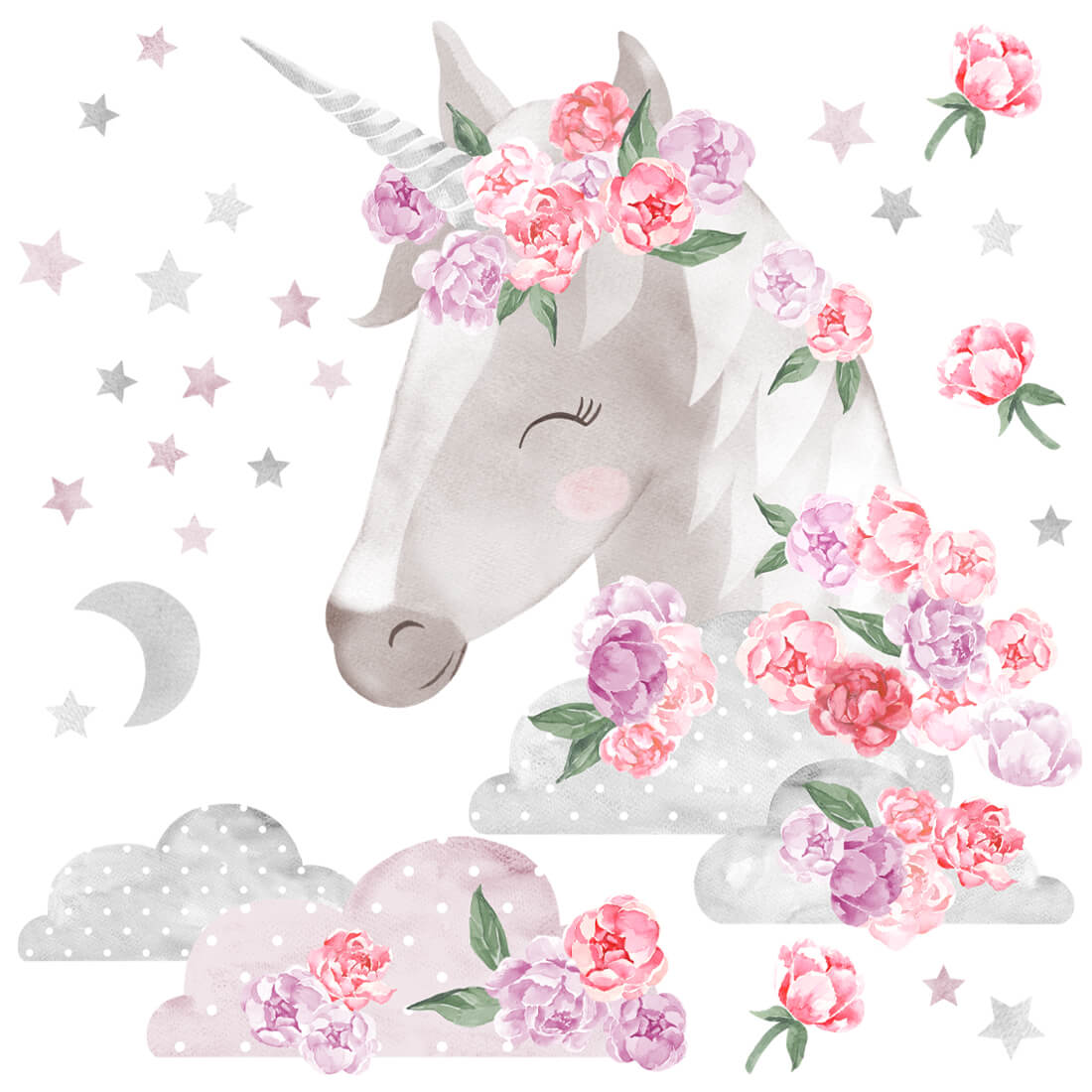 pastelowe love Wall Sticker | Pink Unicorn