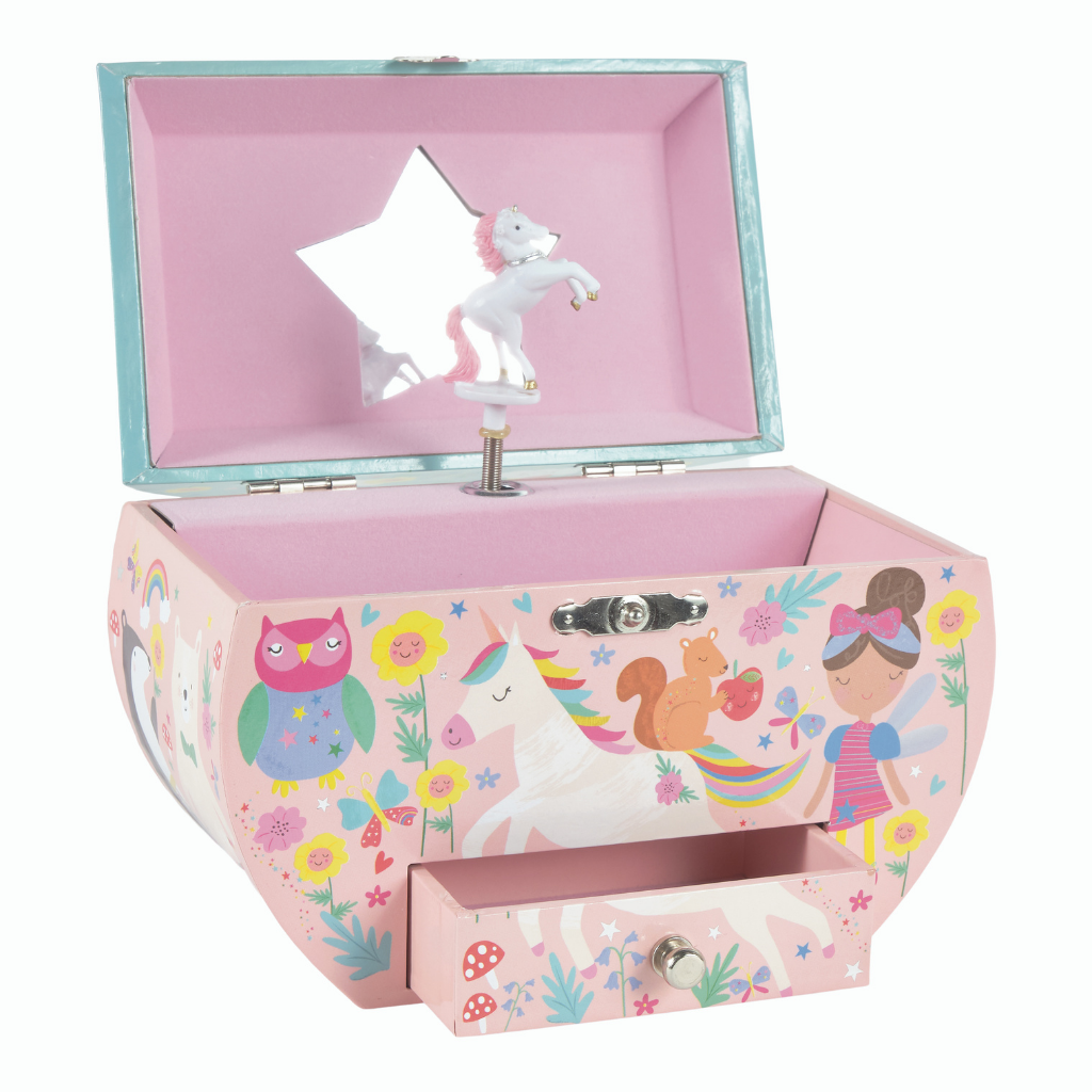 Floss & Rock Musical Jewellery Box Oval Shape - Rainbow Fairy