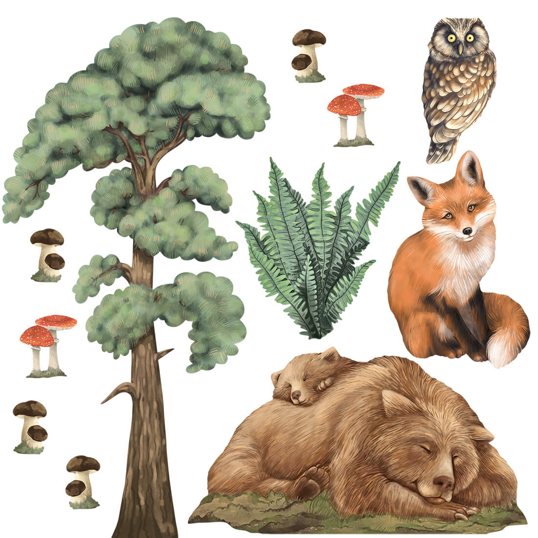 pastelowe love Wall Sticker | Forest Animals I