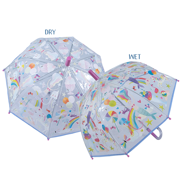 Floss & Rock Clear Colour Changing Umbrella - Fantasy