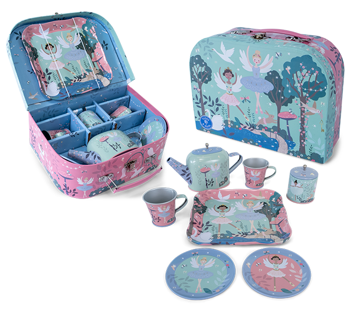 Floss & Rock 9 Piece Tin Tea Set - Enchanted