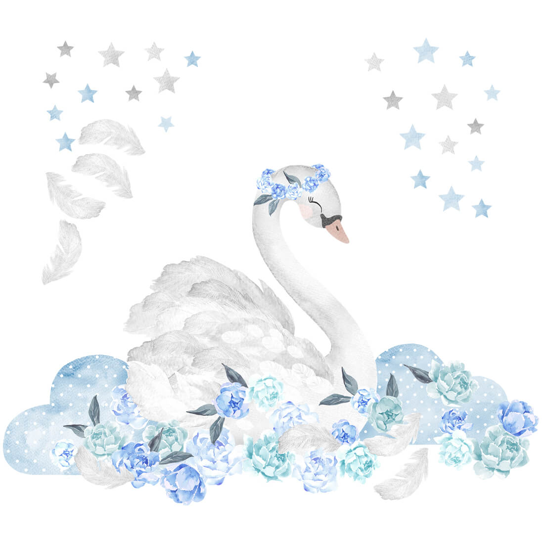 pastelowe love Wall Sticker | Blue Swan